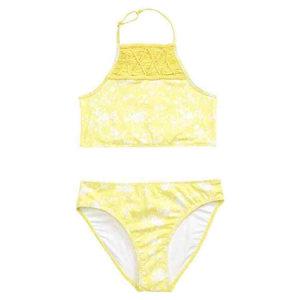 NORDSTROM Girl' Halter Macrame Two Piece Swimsuit In Light Yellow Size 16